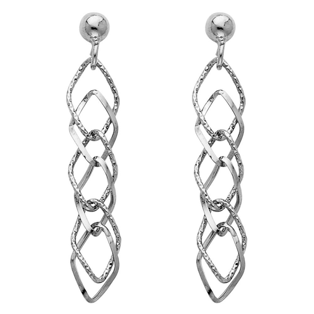14K white  Gold Hanging Earrings  for Women